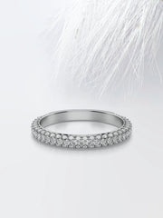 Round Cut Moissanite Micro Pave Diamond Wedding Band Mapple Gems